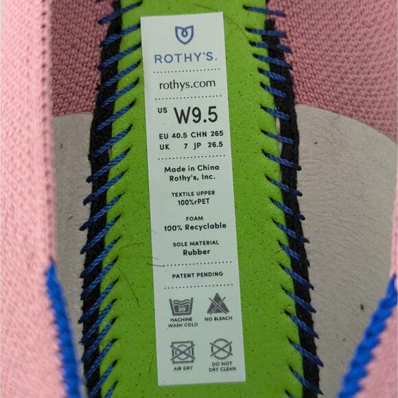 Rothys Pink Rosebud Point Toe Mary Jane Knit Bow Ballet Flats Size 9.5 - Picture 11 of 11